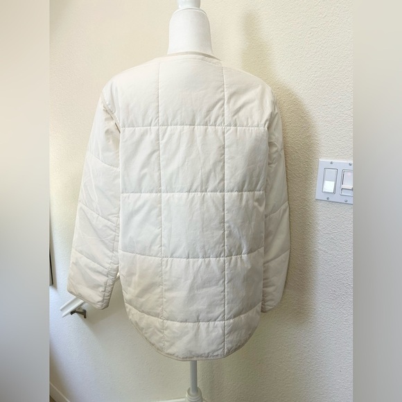 Everlane The ReNew Quilted Cotton Liner Puffer Jacket White cotton sz S like new - Picture 3 of 16